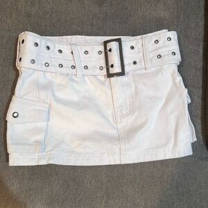 White mini skirt